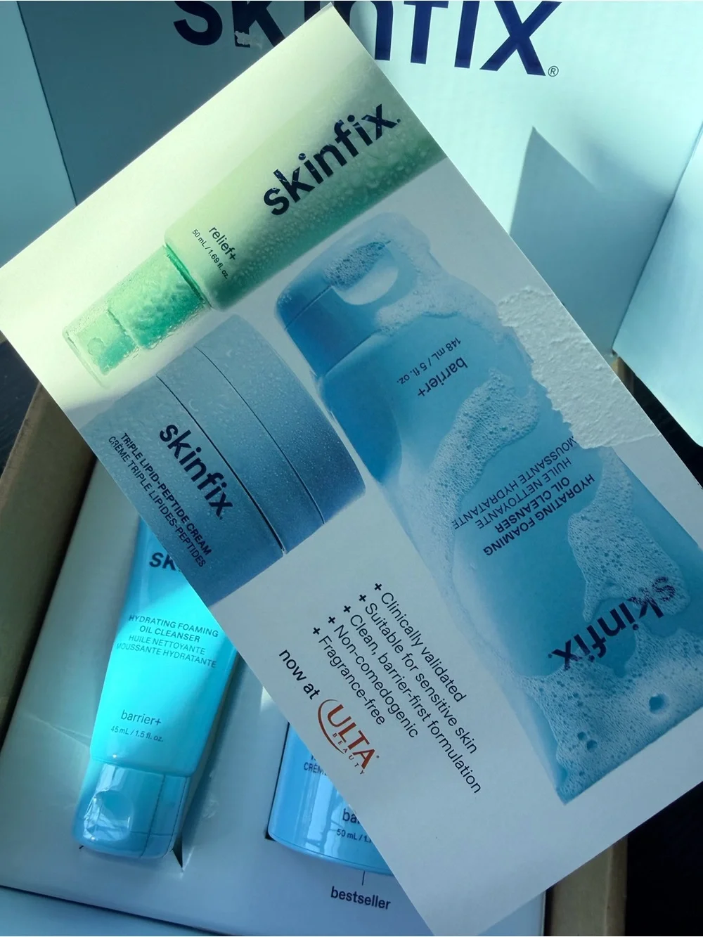 Skin Hydrating Cleanser & Barrier Cream Set - Blue and Mint